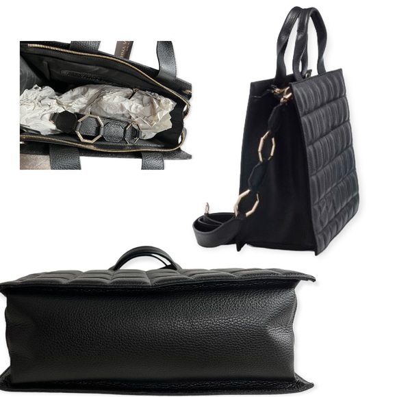 NWT ANNA VIRGILI  IRMA QUILTED ITALIAN BUSINESS BAG - Picture 4 of 8